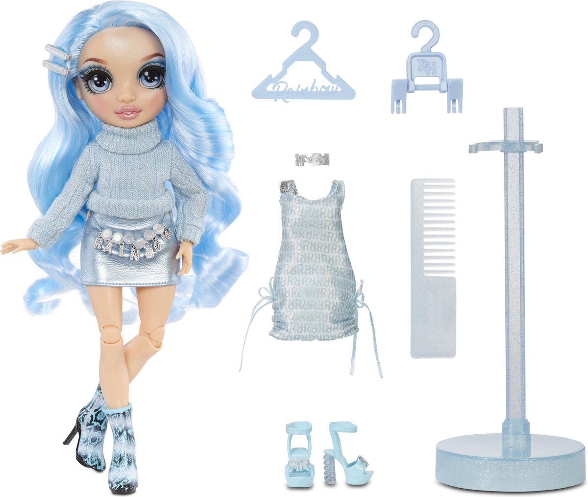 MGA Rainbow high gabriella icely - ice (bleu clair) poupée de mode