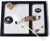 Mini Zentuin - Kantoor Zen tuintje - Zen Garden met Harkje, Zand, Steentjes, en Bruggetje