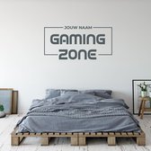 Muursticker Gaming Zone Met Naam -  Donkergrijs -  80 x 40 cm  -  baby en kinderkamer  naam stickers  alle - Muursticker4Sale