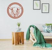 Muursticker Buffalo -  Bruin -  Ø 60 cm  -  slaapkamer  woonkamer  dieren - Muursticker4Sale