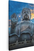 Artaza Canvas Schilderij Boeddha Beeld Bij Een Tempel - 20x30 - Klein - Foto Op Canvas - Canvas Print