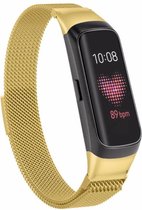 Milanees Smartwatch bandje - Geschikt voor Samsung Galaxy Fit Milanese band - goud - Strap-it Horlogeband / Polsband / Armband