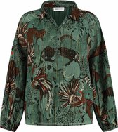 Pom Amsterdam Urban Jungle Blouse Groen  Dames maat 34