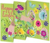 Trifold Triptych Card Easter Bunnies (GCN 235E)