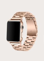 Luxe Metalen Armband Voor Apple Watch Series 1/2/3/4/5/6/7/SE 38/40/41 mm Horloge Bandje - iWatch Schakel Polsband Strap RVS - Stainless Steel Watch Band - Rose Goud