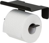 Tiger Colar - Wc rolhouder met planchet - Zonder te boren - Toiletrolhouder zelfklevend - Zwart