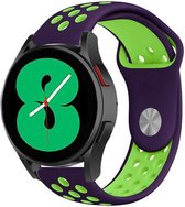 Strap-it Samsung Galaxy Watch 4 - 40mm sport band - paars/groen
