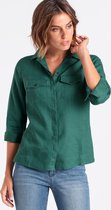 Blouse van 100% linnen met 3/4-mouwen