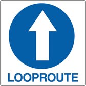 Vloerpictogram “looproute verplicht” Wit & Blauw 200 mm x 200 mm x 0,99 mm