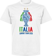 Italië Champions Of Europe 2021 T-Shirt - Wit - XXL