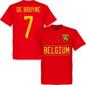 België De Bruyne 7 Team T-Shirt 2021-2022 - Rood - XS
