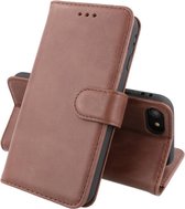 BAOHU Klassiek Design - Echt Lederen Hoesje - Book Case Portemonnee Telefoonhoesje - Geschikt voor iPhone SE 2020 - iPhone 8 - iPhone 7 - Mocca