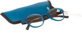 Ronde leesbril + 1.00 Blauw/zwart (Pharmaglasses)