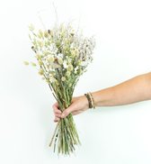 Droogbloemen Boeket - Mix Wit - Gedroogde bloemen - Woondecoratie - Mix van7 soorten ↑ 60cm