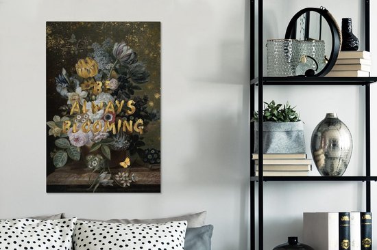 Peintures sur toile Nature morte aux fleurs - Eelke Jelles Eelkema - Citation - 60x90 cm - Décoration murale