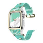 Supcase Apple Watch Bandje - 44mm - Cosmo Case Watchband - Groen Marmer