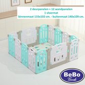 Grondbox, kruipbox, speelbox, playpen, baby, peuter en kind blauw/wit 12+2