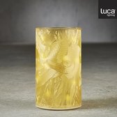 Luca Lighting - Windlicht goud 15 led werkt op batterijen - h15xd9cm - Woonaccessoires en seizoensgebondendecoratie