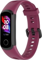 Horlogebandje Geschikt voor Huawei Band 4  - Rood - Siliconen - Horlogebandje - Polsbandje - Bandjes.nu - Polsband