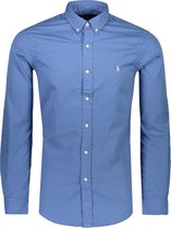 Polo Ralph Lauren  Overhemd Blauw Getailleerd - Maat XL - Heren - Herfst/Winter Collectie - Katoen