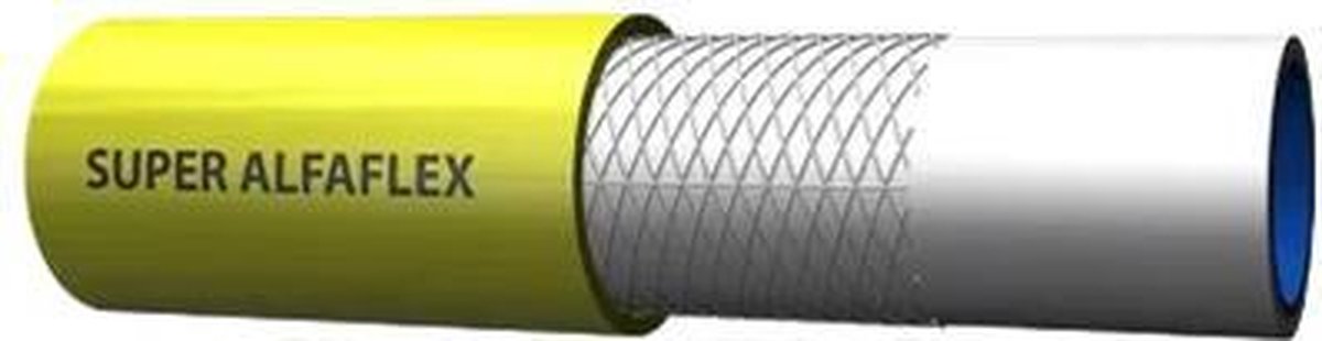 Super Alfaflex - professionele - ATH 5-lagen - flexibele - PVC - persslang - met geweven polyester versteviging - diam. 19 x 26 mm - kleur geel - PN12 - per meter