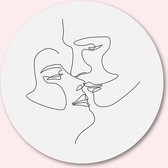 Muurcirkel ⌀ 70 cm - Muurcirkel Couple Goals - Aluminium Dibond - Abstract - Rond Schilderij - Wandcirkel - Wanddecoratie