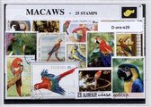 Ara's – Luxe postzegel pakket (A6 formaat) : collectie van verschillende postzegels van ara's – kan als ansichtkaart in een A6  envelop - authentiek cadeau - kado - geschenk - kaart - vogels - papegaai - papegaaien - huisdier - tropische vogels