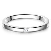 Gems München Dames Dames ring 925 sterling zilver zirconia 58 Zilver 32021138