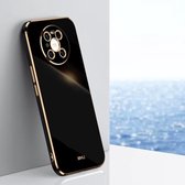 Voor Huawei Mate 40 Pro XINLI Straight 6D Plating Gold Edge TPU Shockproof Case (zwart)
