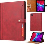 Kalftextuur Dubbele vouwsluiting Horizontale flip-lederen hoes met fotolijst & houder & kaartsleuven & portemonnee voor iPad Pro 11 inch 2021 (rood)