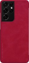 Samsung Galaxy S21 Ultra Hoesje - Qin Leather Case - Flip Cover - Rood