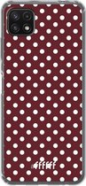 6F hoesje - geschikt voor Samsung Galaxy A22 5G -  Transparant TPU Case - Burgundy Dots #ffffff