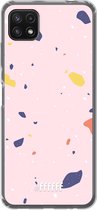 6F hoesje - geschikt voor Samsung Galaxy A22 5G -  Transparant TPU Case - Terrazzo N°8 #ffffff