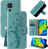 Voor Xiaomi Redmi Note 9 Reliëf Lucky Tree Horizontale Flip Lederen Case met Houder & Kaartsleuf & Portemonnee & Lanyard (Groen)