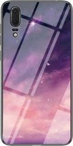 Voor Huawei P20 Sterrenhemelpatroon Gehard Glas + TPU Schokbestendige Beschermhoes (Fantasie Sterrenhemel)