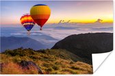 Luchtballonnen met uitzicht op een kleurrijke hemel Poster 60x40 cm - Foto print op Poster (wanddecoratie woonkamer / slaapkamer) / Voertuigen Poster