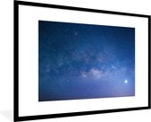 Photo encadrée - La Voie lactée sur un cadre photo nuit clair noir avec passe-partout blanc xxl 120x80 cm - Affiche encadrée (Décoration murale salon / chambre)