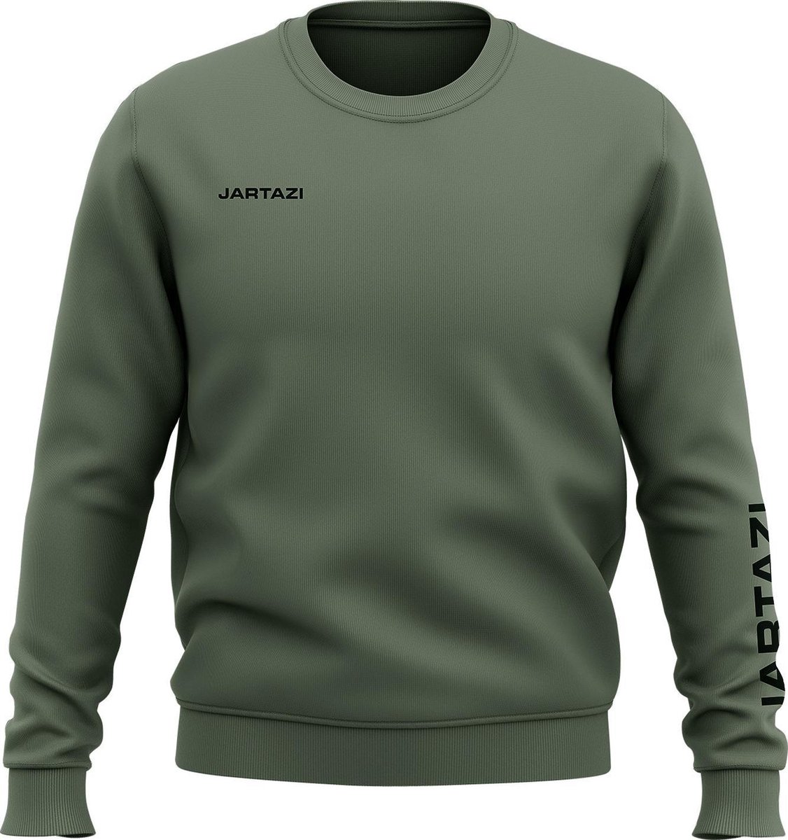 Jartazi Sweater Premium Crewneck Katoen/polyester Kaki Maat M