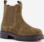 Hush Puppies suede kinder chelsea boots - Groen - Maat 24 - Echt leer