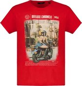 DEELUXE T-shirt met motorprint BREAKUP Red