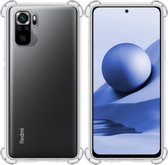 Xiaomi Redmi Note 10s Hoesje Silicone Shock Case - Xiaomi Redmi Note 10s Case Transparant Silicone Hoes - Xiaomi Redmi Note 10s Hoes Cover - Transparant