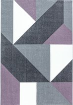 Modern laagpolig vloerkleed Ottawa - paars 4205 - 80x250 cm