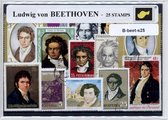 Ludwig von Beethoven - Luxe postzegel pakket (A6 formaat) - collectie van 25 verschillende postzegels van Ludwig von Beethoven - kan als ansichtkaart in een A6 envelop. Authentiek cadeau - kado - kaart - klassieke - muziek - pianist - piano