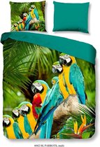 Luxe Dekbedovertrek Tweepersoons - 200x200/220cm  - Inclusief 2 Kussenslopen - 100% Zacht Microvezel - Parrots