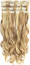Clip dans les extensions de cheveux 7 set ondulé blond / marron - P22 / 10
