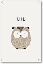 Schattige Uil - Tuinposter 80x120 - Wanddecoratie - Besteposter - Minimalist - Dieren - Kinderen - Kinderkamer