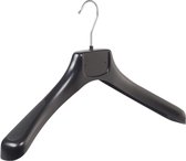 De Kledinghanger Gigant - 5 x Mantel / kostuumhanger kunststof zwart met schouderverbreding, 45 cm