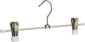 De Kledinghanger Gigant - 5 x Rok / broekhanger metaal verchroomd met anti-slip (wit) knijpers, 30 cm