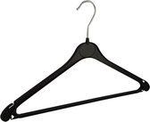 De Kledinghanger Gigant - 20 x Blouse / shirthanger kunststof zwart met rokinkepingen en anti-slip broeklat, 43 cm
