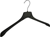 De Kledinghanger Gigant - 20 x Mantel / kostuumhanger kunststof zwart met schouderverbreding, 45 cm